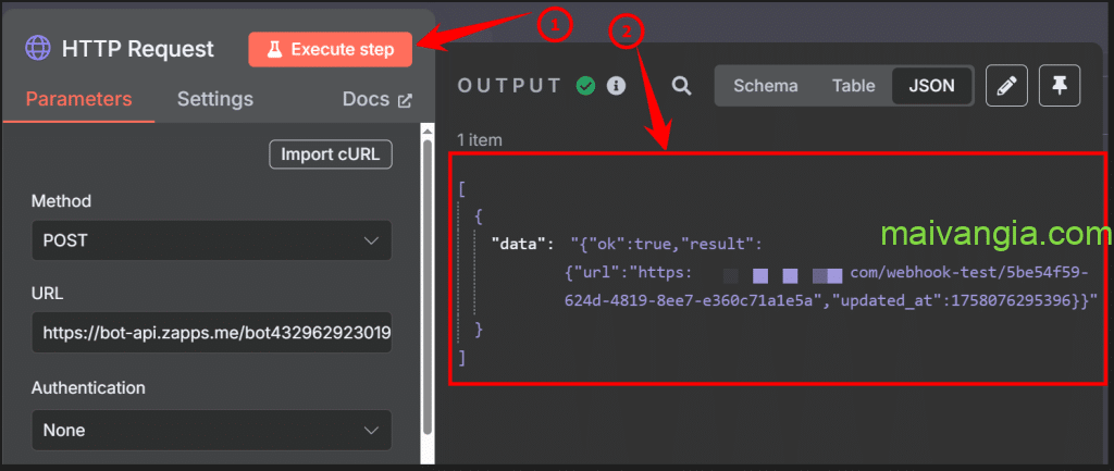 khai bao webhook n8n cho zalo bot