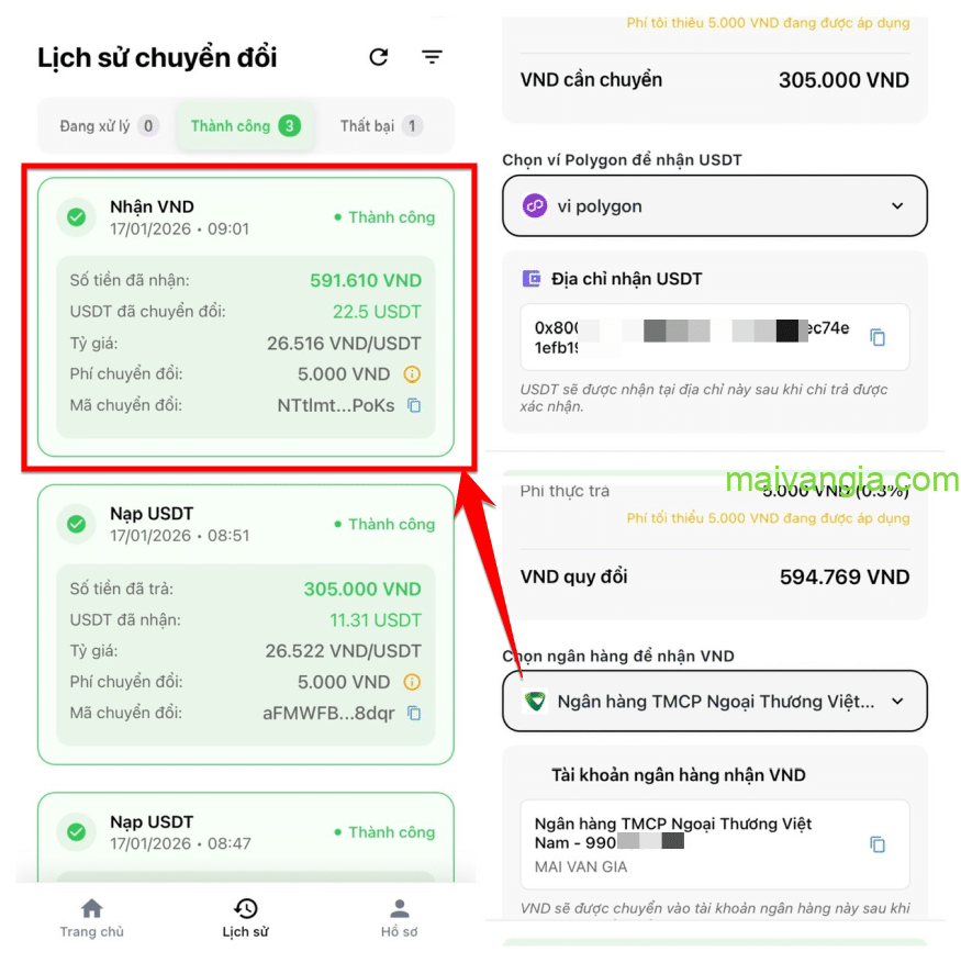 chuyển đổi usdt sang vnđ hợp pháp