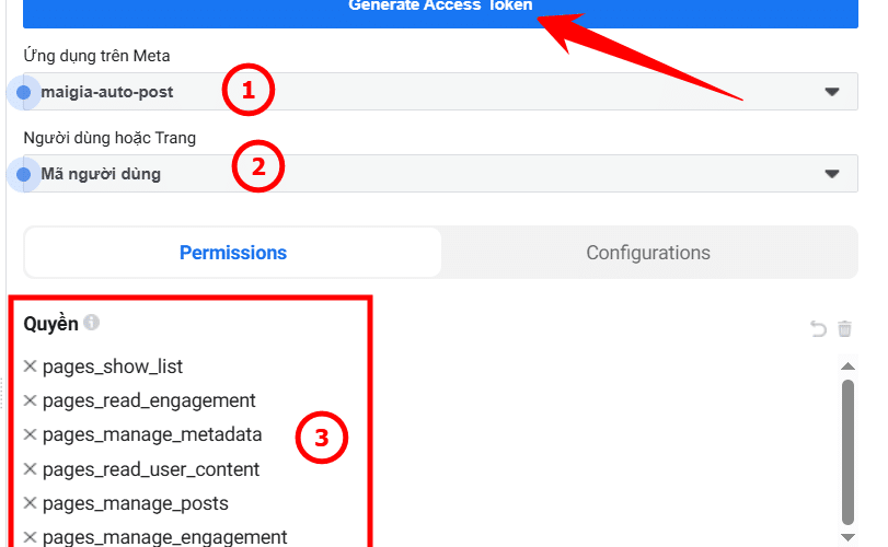 access token fanpage facebook